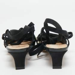 Pre Owned Dior Black Patent Leather and Satin D-Envol Pumps Size 36.5