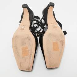 Pre Owned Dior Black Patent Leather and Satin D-Envol Pumps Size 36.5