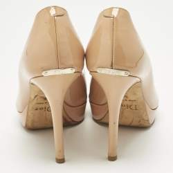 Pre Owned Dior Beige Patent Leather Miss Dior Pumps Size 38