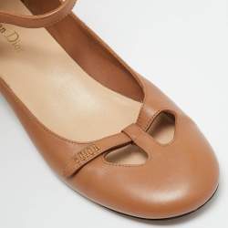 Pre Owned Dior Beige Leather Gladiator Flats Size 38.5