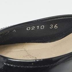 Pre Owned Dior Black Patent Leather Bow Detail Open Toe Slide Sandals Size 36