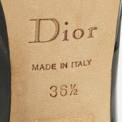 Pre Owned Dior Beige Patent Leather Miss Dior Peep Toe Pumps Size 36.5