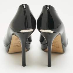 Pre Owned Dior Beige Patent Leather Miss Dior Peep Toe Pumps Size 36.5