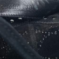 Pre Owned Dior Black Suede Studs Mid Calf Riding Boots Size 36