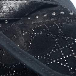 Pre Owned Dior Black Suede Studs Mid Calf Riding Boots Size 36