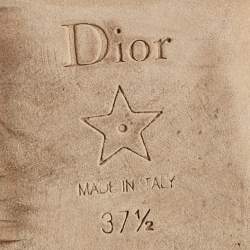 Pre Owned Dior Two Tone Canvas Dway Flat Slide Size 37.5