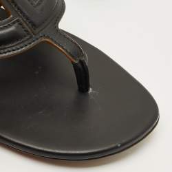 Pre Owned صندل فلات ديور كلوب دي جلد أسود مقاس 38.5