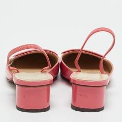 Pre Owned Dior Pink Patent Leather Slingback Pumps Size 40