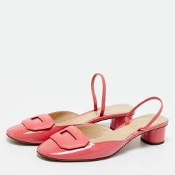 Pre Owned Dior Pink Patent Leather Slingback Pumps Size 40