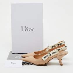 Pre Owned Dior Beige Patent Leather  J'Adior Slingback Pumps Size 38