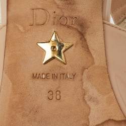 Pre Owned Dior Beige Patent Leather  J'Adior Slingback Pumps Size 38