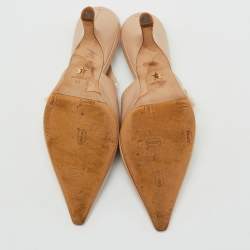 Pre Owned Dior Beige Patent Leather  J'Adior Slingback Pumps Size 38