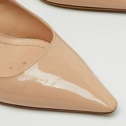 Pre Owned Dior Beige Patent Leather  J'Adior Slingback Pumps Size 38