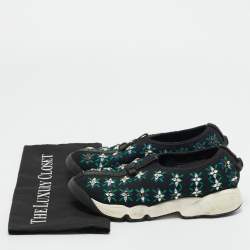 Pre Owned Dior Black Mesh Embellished Fusion Sneakers Size 36.5
