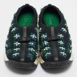 Pre Owned Dior Black Mesh Embellished Fusion Sneakers Size 36.5