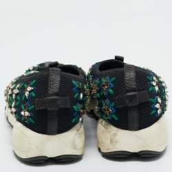 Pre Owned Dior Black Mesh Embellished Fusion Sneakers Size 36.5