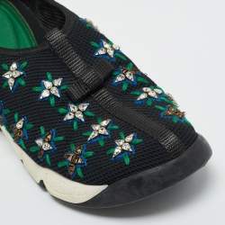 Pre Owned Dior Black Mesh Embellished Fusion Sneakers Size 36.5