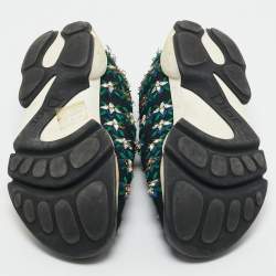 Pre Owned Dior Black Mesh Embellished Fusion Sneakers Size 36.5