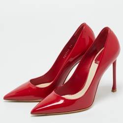 Pre Owned Dior Red Patent Leather Dior Essence Pumps Size 37