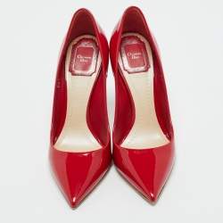 Pre Owned Dior Red Patent Leather Dior Essence Pumps Size 37