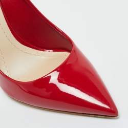 Pre Owned Dior Red Patent Leather Dior Essence Pumps Size 37