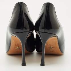 Pre Owned Christian Dior Black Patent Leather Pointed Toe Pumps Size 38.5