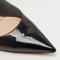Pre Owned Christian Dior Black Patent Leather Pointed Toe Pumps Size 38.5