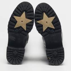 Pre Owned Dior Black Leather City Knee Length Boots Size 38.5