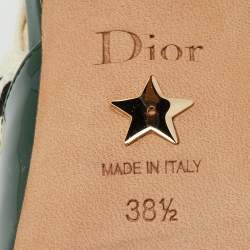 Pre Owned Dior Green Patent Leather J'Adior Slingback Pumps Size 38.5