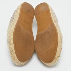 Pre Owned Dior Multicolor Lurex Fabric Dioriviera Espadrille Flats Size 35.5