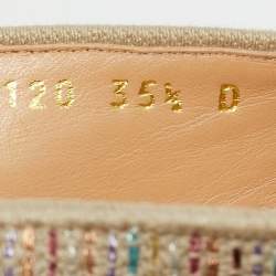 Pre Owned Dior Multicolor Lurex Fabric Dioriviera Espadrille Flats Size 35.5