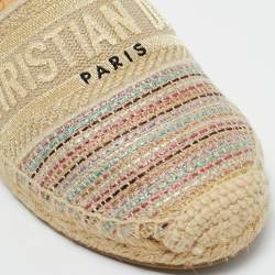 Pre Owned Dior Multicolor Lurex Fabric Dioriviera Espadrille Flats Size 35.5