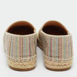 Pre Owned Dior Multicolor Lurex Fabric Dioriviera Espadrille Flats Size 35.5