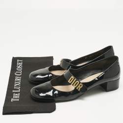 Pre Owned Dior Black Patent Leather Baby-D Mary Jane Pumps Size 41.5