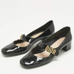 Pre Owned Dior Black Patent Leather Baby-D Mary Jane Pumps Size 41.5