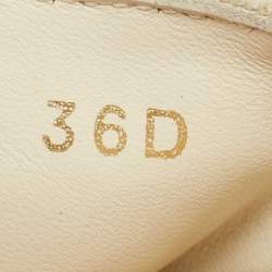 Pre Owned Dior Off White Oblique Canvas Granville Espadrille Mules  Size 36