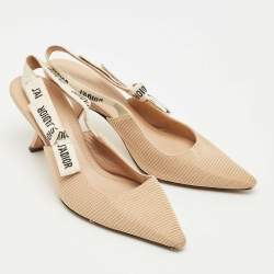 Pre Owned Dior Beige Fabric J'Adior Slingback Pumps Size 38