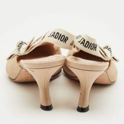 Pre Owned Dior Beige Fabric J'Adior Slingback Pumps Size 38