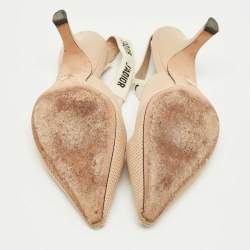 Pre Owned Dior Beige Fabric J'Adior Slingback Pumps Size 38