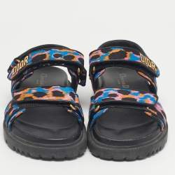 Pre Owned Dior Multicolor Floral Print Fabric DiorAct Sandals Size 37