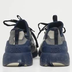 Pre Owned حذاء رياضي ديور دي-كونكت قماش محبوك أزرق كحلي وبي في سي برباط مقاس 39