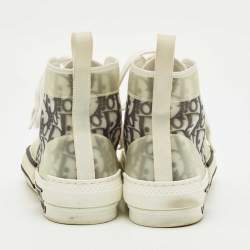 Pre Owned Dior Grey/Transparent PVC and Nylon B23 High Top Sneakers Size 38.5