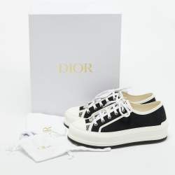Pre Owned Dior Black/White Canvas Walk'n'Dior Low Top Sneakers Size 38