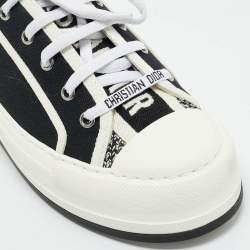 Pre Owned Dior Black/White Canvas Walk'n'Dior Low Top Sneakers Size 38