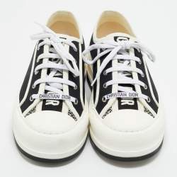 Pre Owned Dior Black/White Canvas Walk'n'Dior Low Top Sneakers Size 38