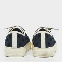 Pre Owned Dior Navy Blue Canvas and Rubber Walk'n'Dior Low Top Sneakers Size 39.5