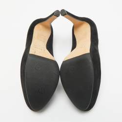 مملوكة مسبقًا حذاء كعب عالي ديور شامواه أسود نعل سميك مقاس 38