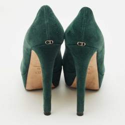 Pre Owned Dior Green Suede Platform Pumps Size 38
