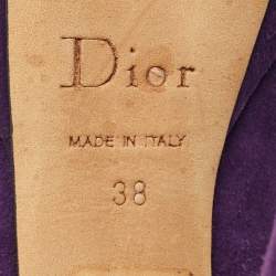 Pre Owned Dior Purple Suede Round Toe Platform Pumps Size 38