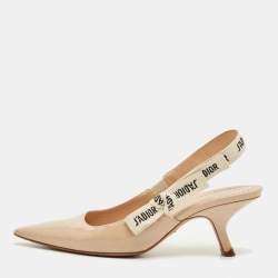 Pre Owned Dior Beige Fabric and Patent Leather J'Adior Pumps Size 38